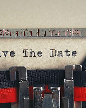 Save The Date text typed with a typewriter